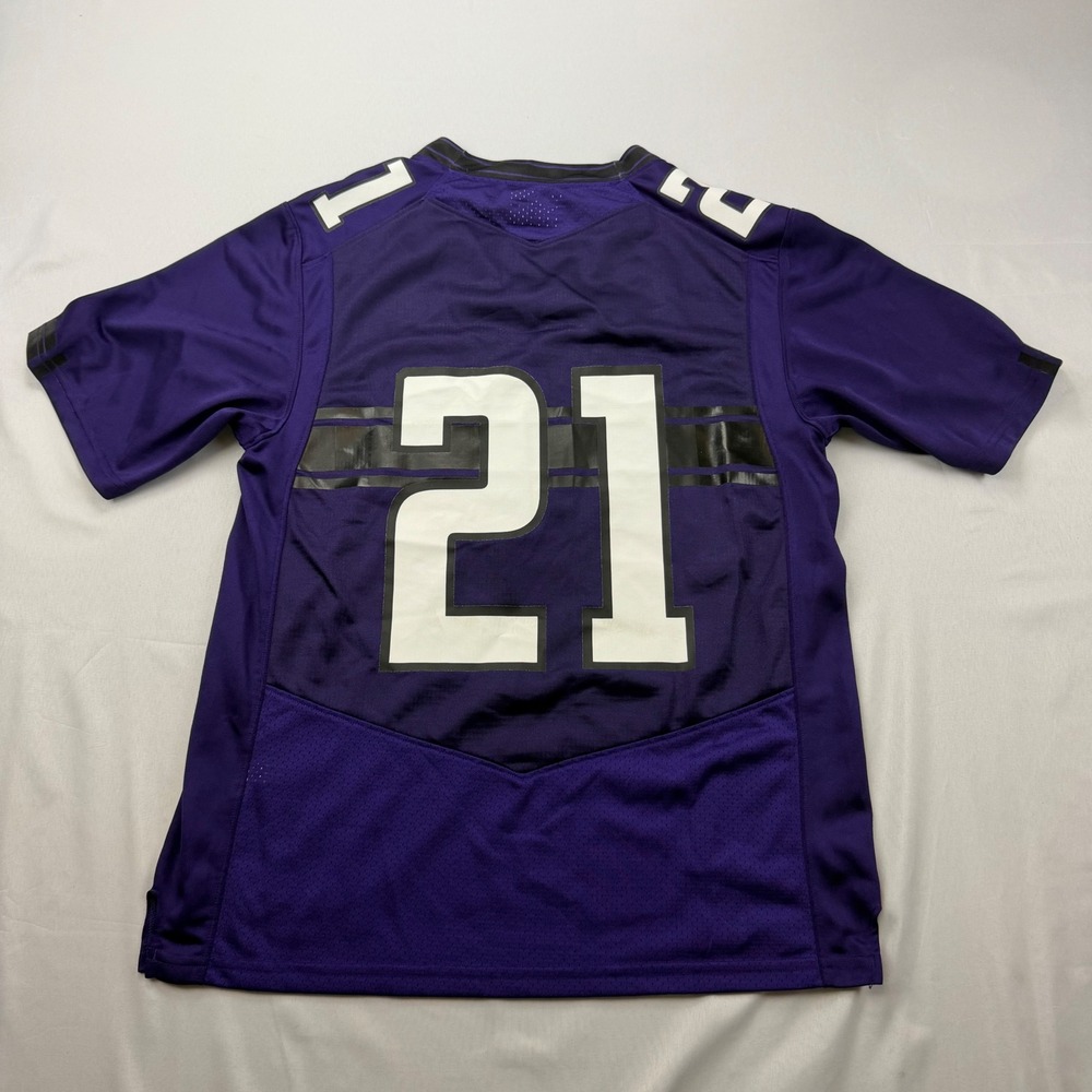 Under Armour Football Jersey Kids Youth Large Purple Northwestern Wildcats #21 - Picture 2 of 10